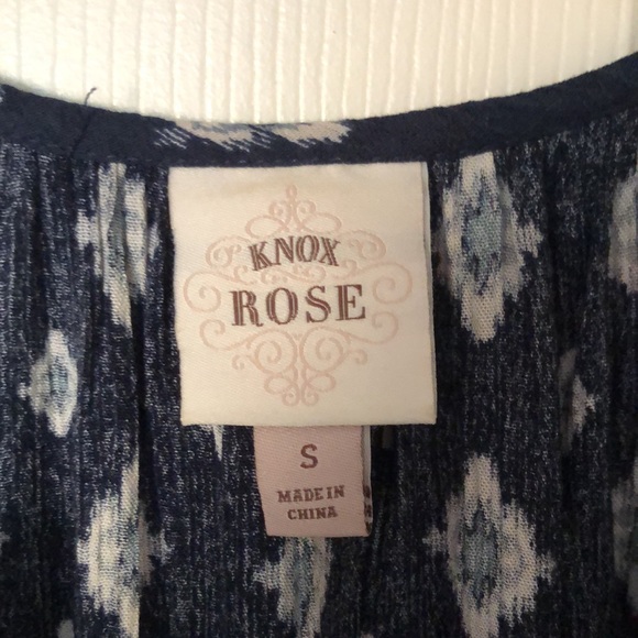 Knox Rose Target Navy Blue Printed Flowy Dress - Picture 4 of 8